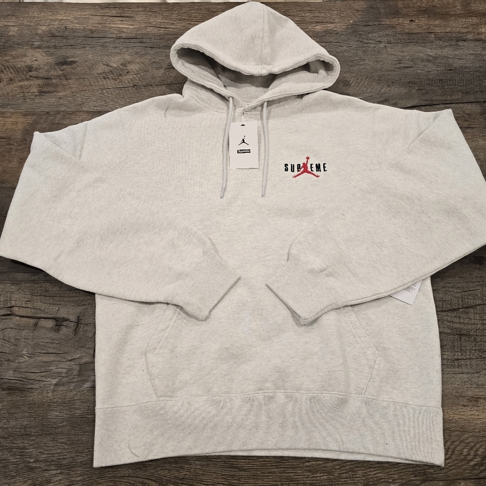JORDAN X SUPREME 24AW ASH GREY HOODIE MENS